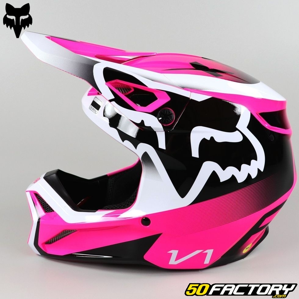 Casco cross niño Fox Racing V1 Pink Leed – Ropa de moto